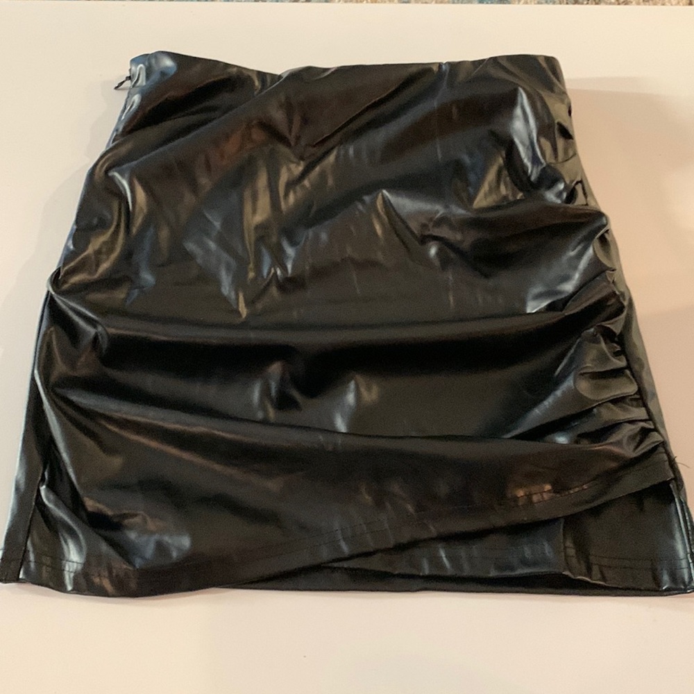 Faux leather skirt
